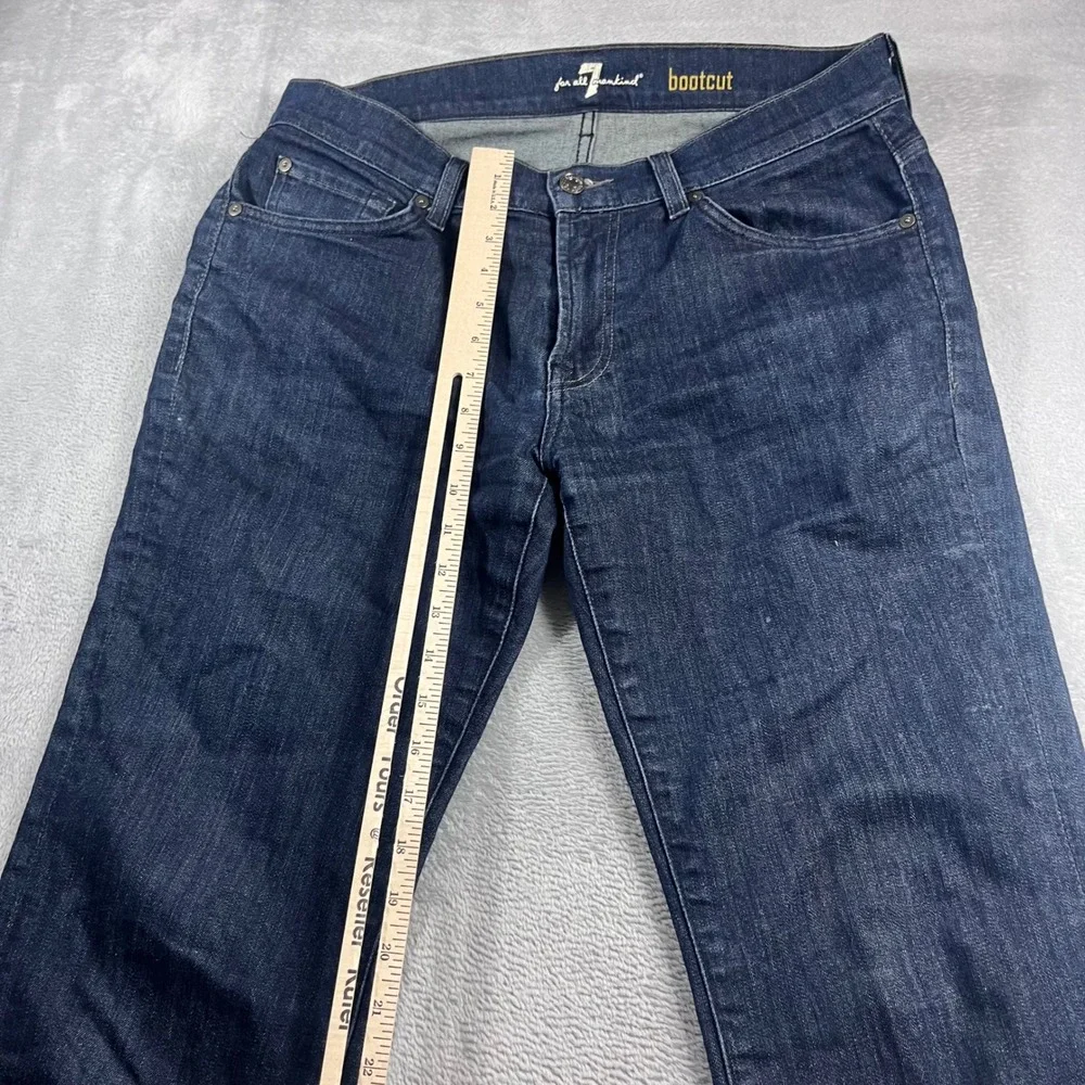 7 For All Mankind Mens Bootcut Jeans Dark Wash Blue Denim Size 33 Stretch